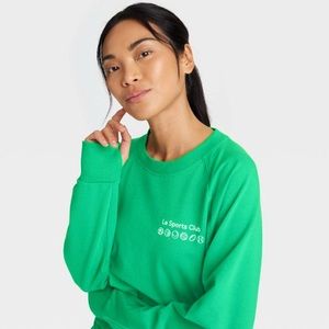 French Terry Crewneck Green “Le Sports Club” Sweatshirt